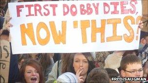 Students protesting in Bristol