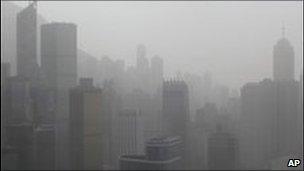 Air pollution over Hong Kong on 22 March 2010