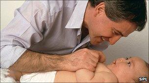 Generic image of man with a baby