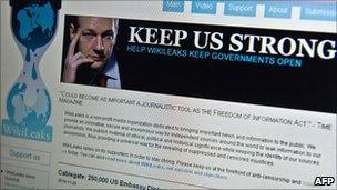 Wikileaks homepage - 3 December 2010