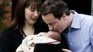 Samantha, Arthur and David Cameron