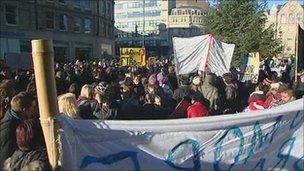 Student demonstration in Sheffield