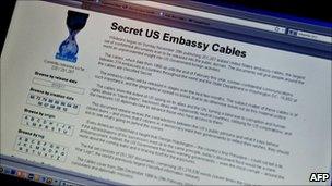 Wikileaks webpage, AFP/Getty