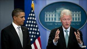 President Barack Obama and President Bill Clinton