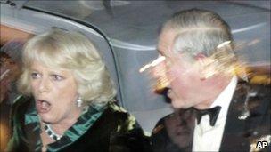 Charles and Camilla in car