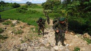 Guatemalan troops on operation