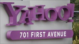 Yahoo sign at the firm's headquarters