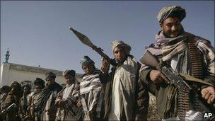 Former Taliban fighters surrender weapons in Herat, Dec 2010