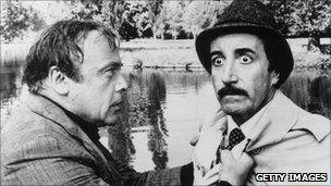Peter Sellers as Inspector Clouseau with Herbert Lom (l)