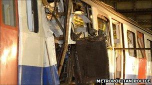 London Underground train blown up on 7 July 2005 at Aldate Tube station