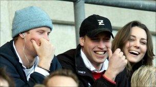 Prince Harry, Prince William and Kate Middleton enjoy the rugby as England play Italy in the RBS Six Nations Championship at Twickenham