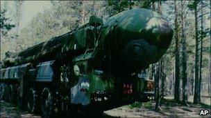 Russian Topol inter-continental ballistic missile (file pic)