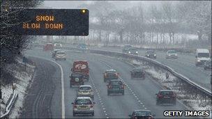Motorists warned to slow down on the M6 near Warrington, Cheshire