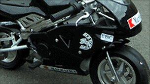 Miniature motorcycle (picture from Kent Police)