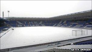 Snow at the St Andrews' ground on Saturday
