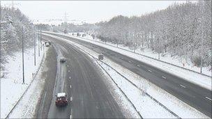 Snow-hit road
