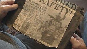 Newspaper cutting after the 1990 fire