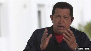 President Chavez speaking during his weekly TV broadcast on 19 December 2010