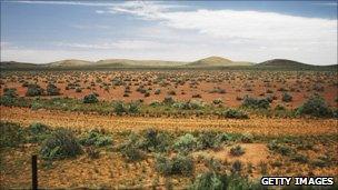 View of the Australian outback from the Indian Pacific