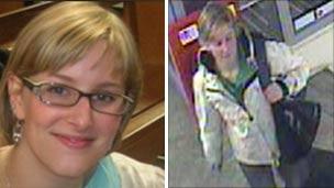 Composite image showing image of Jo Yeates and CCTV from Waitrose