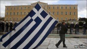 Greek protester in Athens