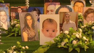 Pictures of the victims of the October attack at Baghdad's Syrian Catholic Cathedral