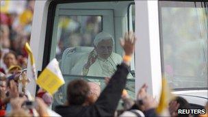 The Pope in the Popemobile