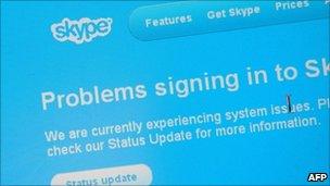 Skype sign in screen, AFP/Getty