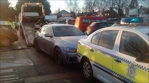 BMW being removed from Tesco on Wragby Road
