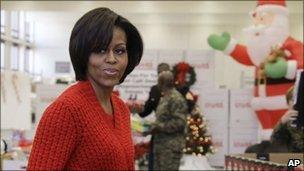 Michelle Obama at Christmas event in Washington, 17 Dec