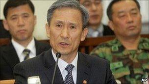 South Korean Defence Minister Kim Kwan-jin