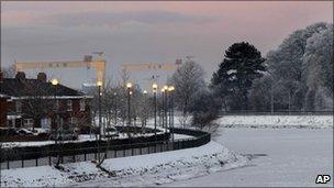River Lagan in Belfast on Christmas Eve, 2010