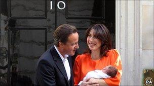 David and Samantha Cameron with daughter Florence