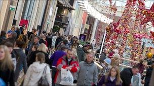 Shoppers in St David's Centre