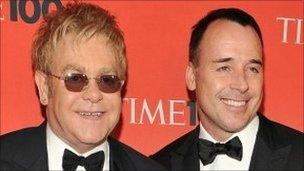 Sir Elton John and David Furnish. Photo: May 2010