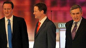 The party leaders after one of the TV debates