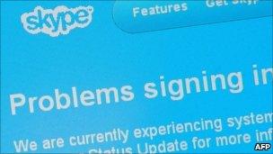 Skype error page, AFP/Getty