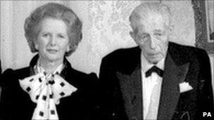Margaret Thatcher and Harold Macmillan