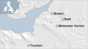 Map of Midsomer Norton area