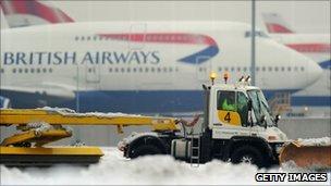 Heathrow airport in the snow