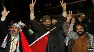 Activists from the Asia 1 aid convoy at the Rafah crossing