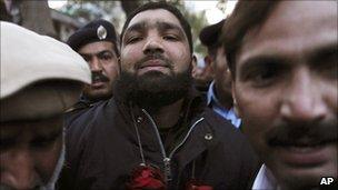 Suspect Malik Mumtaz Hussein Qadri at court in Islamabad, 5 Jan