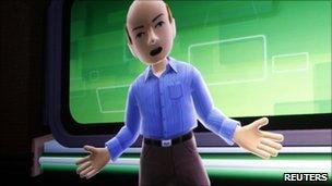 Microsoft CEO Steve Ballmer is shown as a Kinect avatar