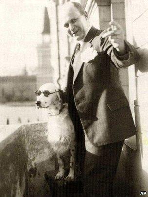 Tor Borg with dog Jackie (undated imageI