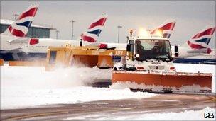 Snow at Heathrow Airport