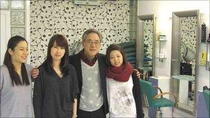 Mr Yong Hoon Kim of the Park Jun Beauty Lab, and his glamorous assistants