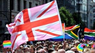 A Gay Pride march in London