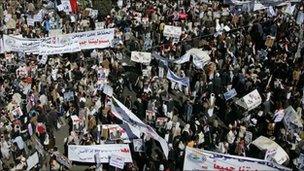 Protesters in Tahrir Square, Yemen