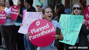 Planned Parenthood supporters rally