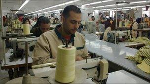 Cotton factory worker at Cairo Cotton Centre